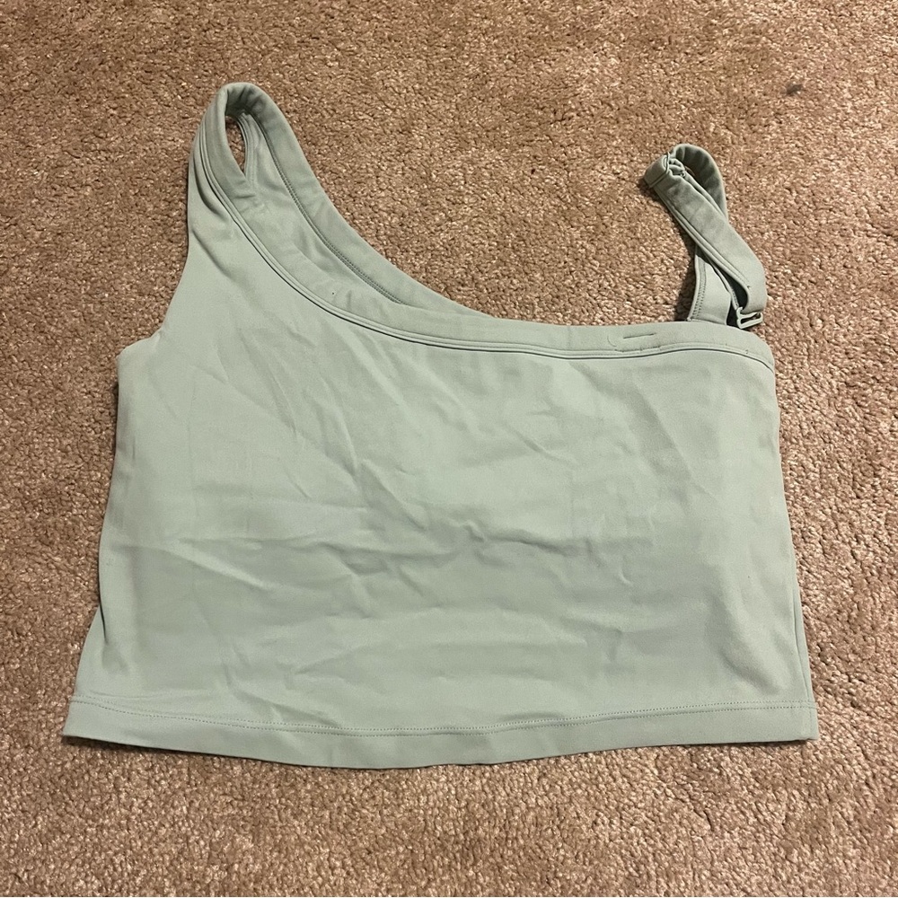 Vitality mint Green One-Shoulder Tank Top